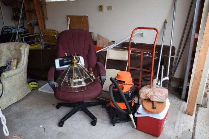 Office Chair, Chandelier, Moving Dolly, Cooler, Shop Vac