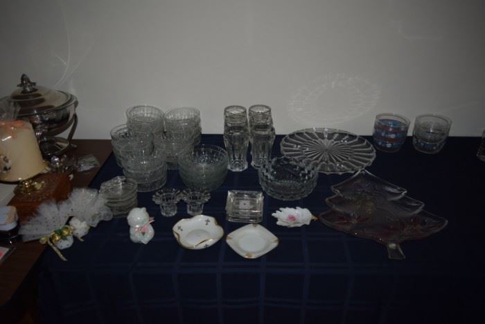 Serving Trays, Glass Bowls, Misc. Small Dishes