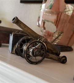 Antique toy cannon collection