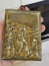 Small Bronze plaque French Revolution soldiers ( one of two)