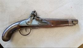 Antique flintlock muzzle loader pistol vintage replica