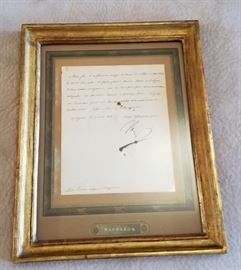 signed Napoleon letter to his Nephew regarding military strategy with reference to not sending troops to the Pope.