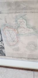 beautiful framed antique map