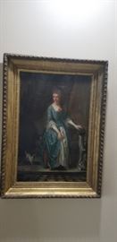 Lady in blue oil on canvas French - 19th century