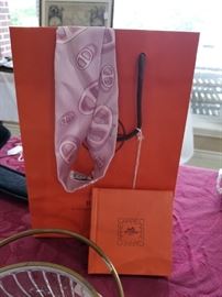Hermes Twilly scarf in original packaging with instruction booklet
