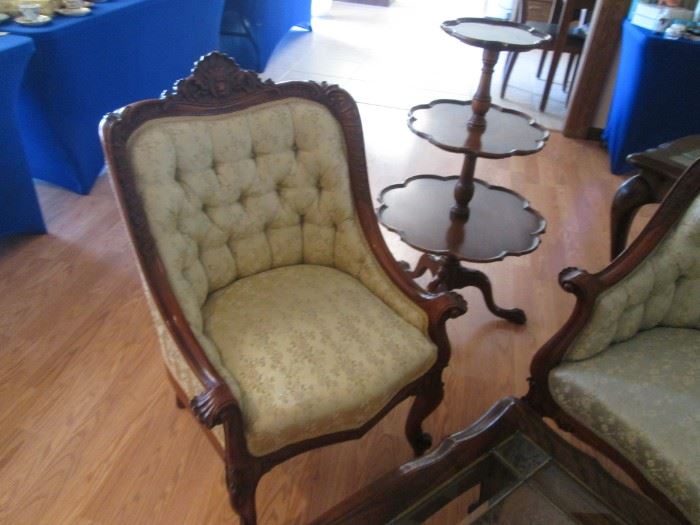 Another Small Chair with 3-Tier Accent Table