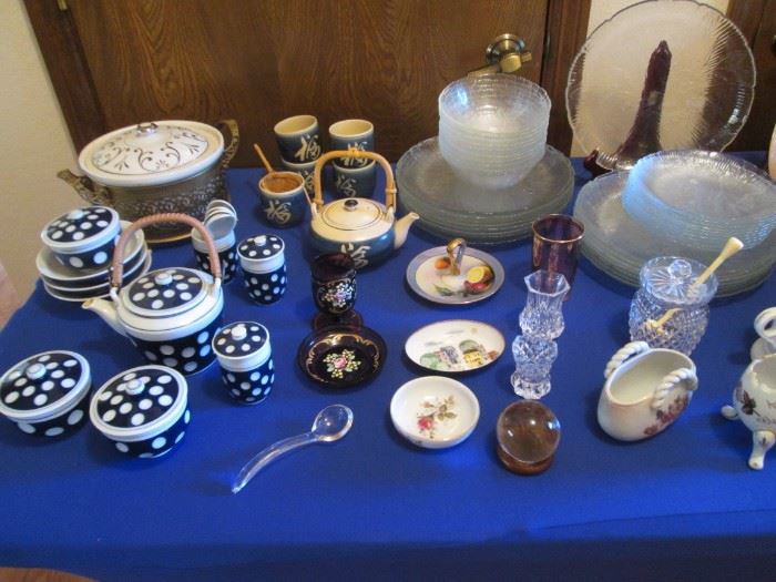 Tea Sets, Glass Plates/ Bowls and Other Serving Pieces