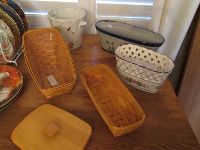 Longaberger Baskets, Pottery, Wood