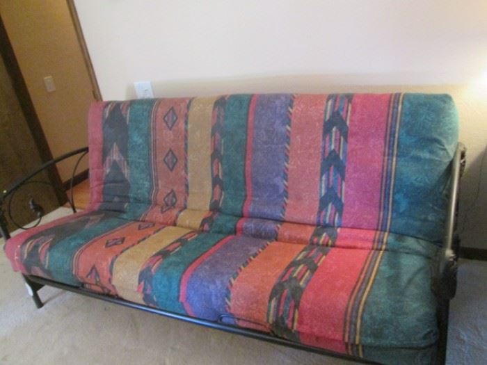 Futon, 78", Southwest Fabric in Metel Frame