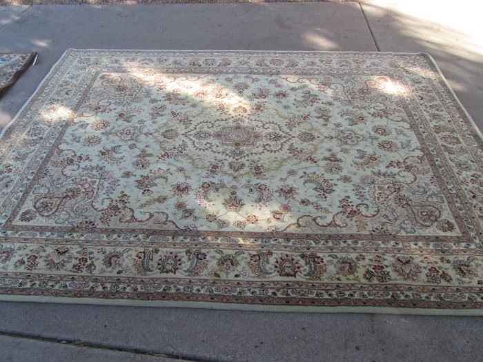 Room-Size Area Rug, 7 1/2'  X 9 1/2'  Muted colors and Overall Floral Design, has been cleaned!