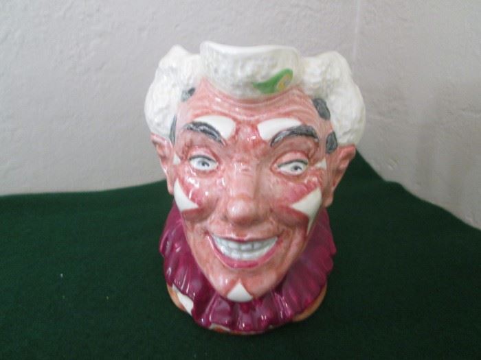 Large Toby Jug, " The Clown", Rare Character by Royal Doulton, England, c-1951-1955