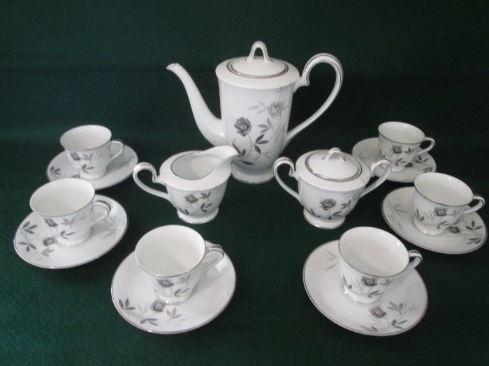 Vintage Noritake Coffee Set, Rosamor Pattern,               17 Pieces