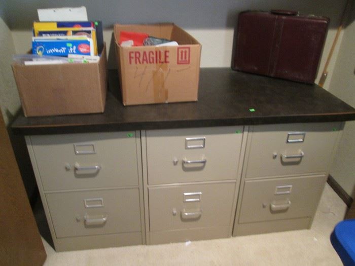 2- Drawer File Cabinets - can be purchased as a group with the top piece