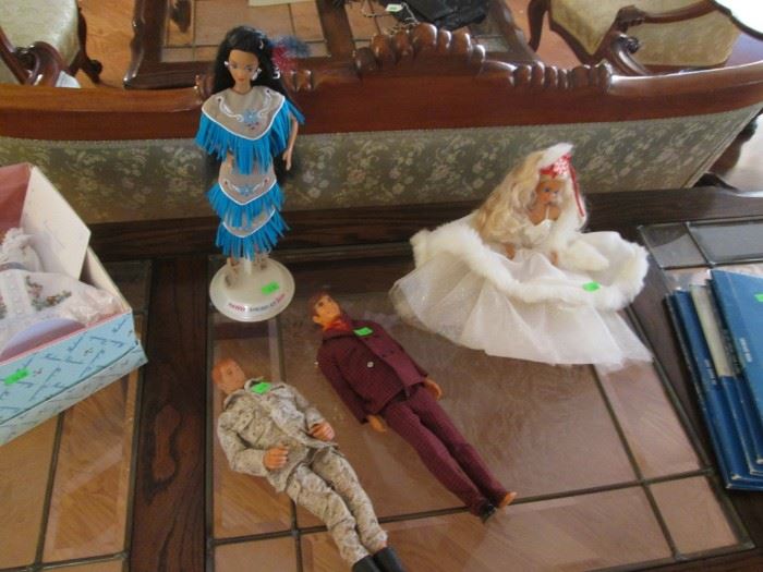 Native American  and Christmas Barbies