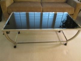 Chrome & Black Glass Coffee Table