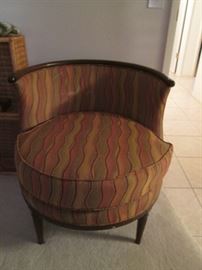 Fabulous Armless Barrel Chair, MCM Design