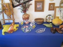 6-Piece Vintage Wine Stems, Pitcher & Bowl. Bright and Beautiful Floral Design