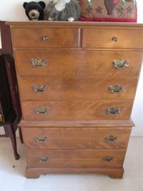 Ethan Allen Chest on Chest, Early American Solid Maple & Birch
