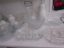 Pyrex and Cut Glassware for Entertaining