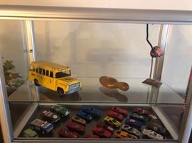Wonderful Older Metal Cars and a Yellow School Bus with a great Personality!