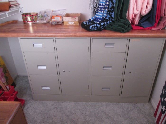 Side by Side File Cabinets with Work Top