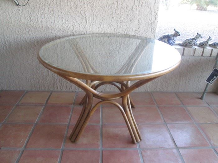 Bamboo/Glass Round Table