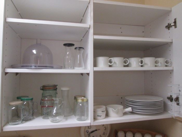 White Dish Set, and a Variety of Jars 