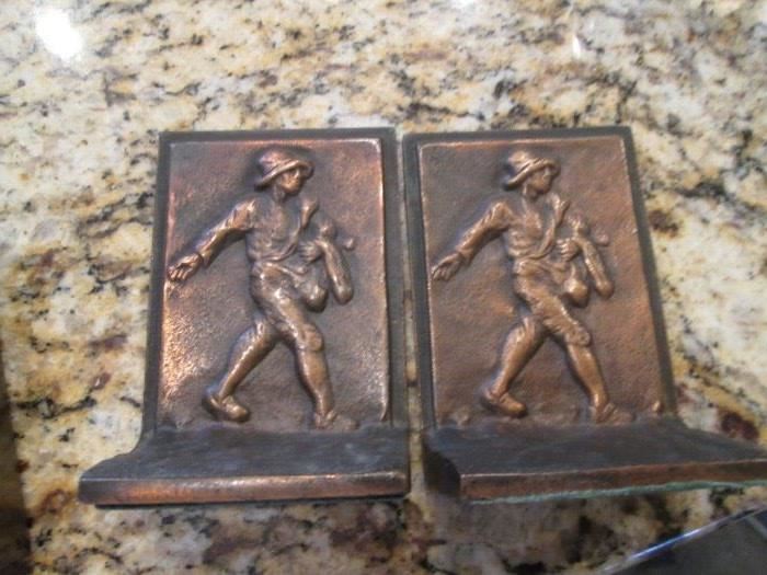 Pair of Older Bronze Bookends