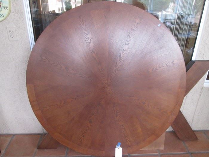 54" Round Wood Table with Criss/Cross Legs
