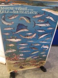 2-Marine-Life Lithos by NOAA, in Original Shipping Tube, 1970's,  Size 48" X 30", Excellent Condition!  These are at check out - ask for assistance to see.