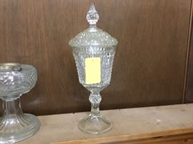 Cut glass vase or candy jar