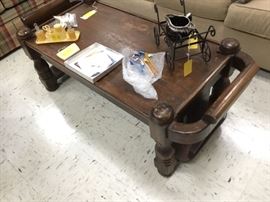 Coffee table and miscellaneous collectibles
