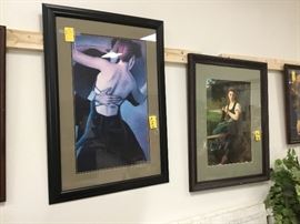 Pictures throughout the warehouse - various sizes and subject matter.