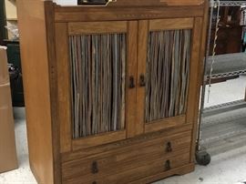 Cactus spine vintage cabinet - solid and would be great storage or could put TV on top.