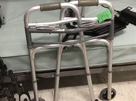 Metal folding walker