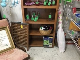 Glass items, print tray on floor