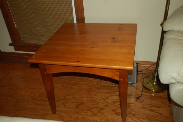 Square wood side table
