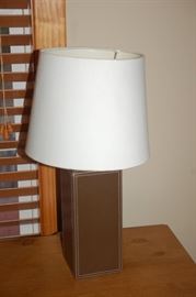 Leather table lamp