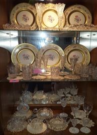 Gorgeous Cream and Sugar, collection of different size/pattern goblets, nappies and a few pieces of pressed glass.