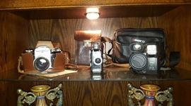 Vtg Dutch Camera, 16mm Movie Camera and newer video camera.