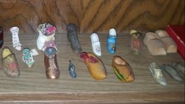 Miniature Shoe Collection, Porcelain, Ceramic, Wood, Metal, plaster.