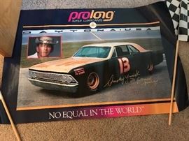 Autographed Racing Poster~Racecar Driver Smokey Yunick to Fremont Speedway