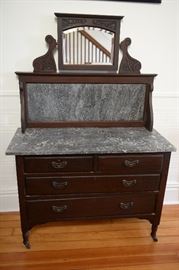 Vintage marble top  wash stand dresser.