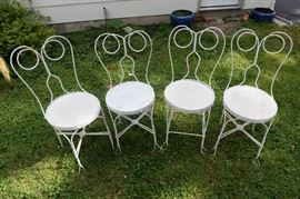 Set of 4 ice cream chairs.