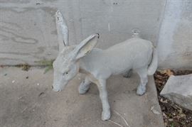 Cement donkey for the yard.
