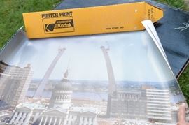 2 different poster prints of the St. Louis Arch being built. Comes in the original Kodak print box.