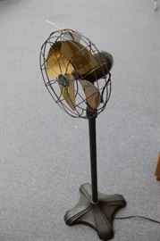 1940's brass blade fan on stand.) Works great.