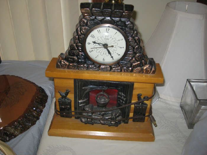 electric fire place clock