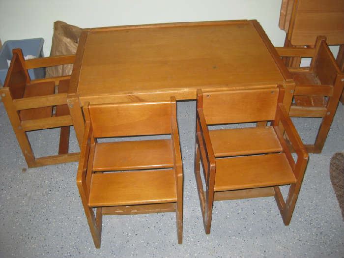 child's table & 4 chairs