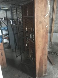 Very Cool Vintage Liquor Cabinet With Two Lockable Doors And is Already Filled... 